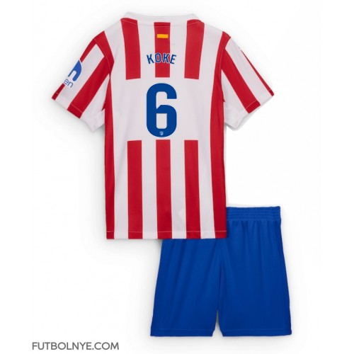 Camiseta Atletico Madrid Koke #6 Primera Equipación para niños 2025-26 manga corta (+ pantalones cortos)